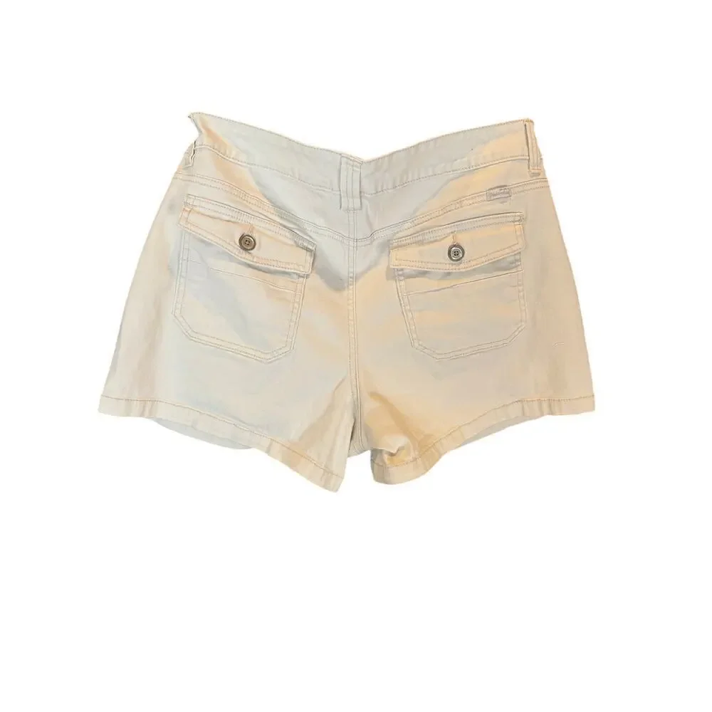 UNIONBAY Off-White Denim Shorts Womens Cuffed Hem Cotton Casual Summer Size 15
